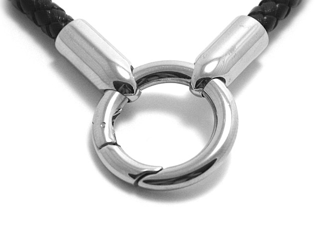 Kette aus Leder mit Edelstahlverschluss